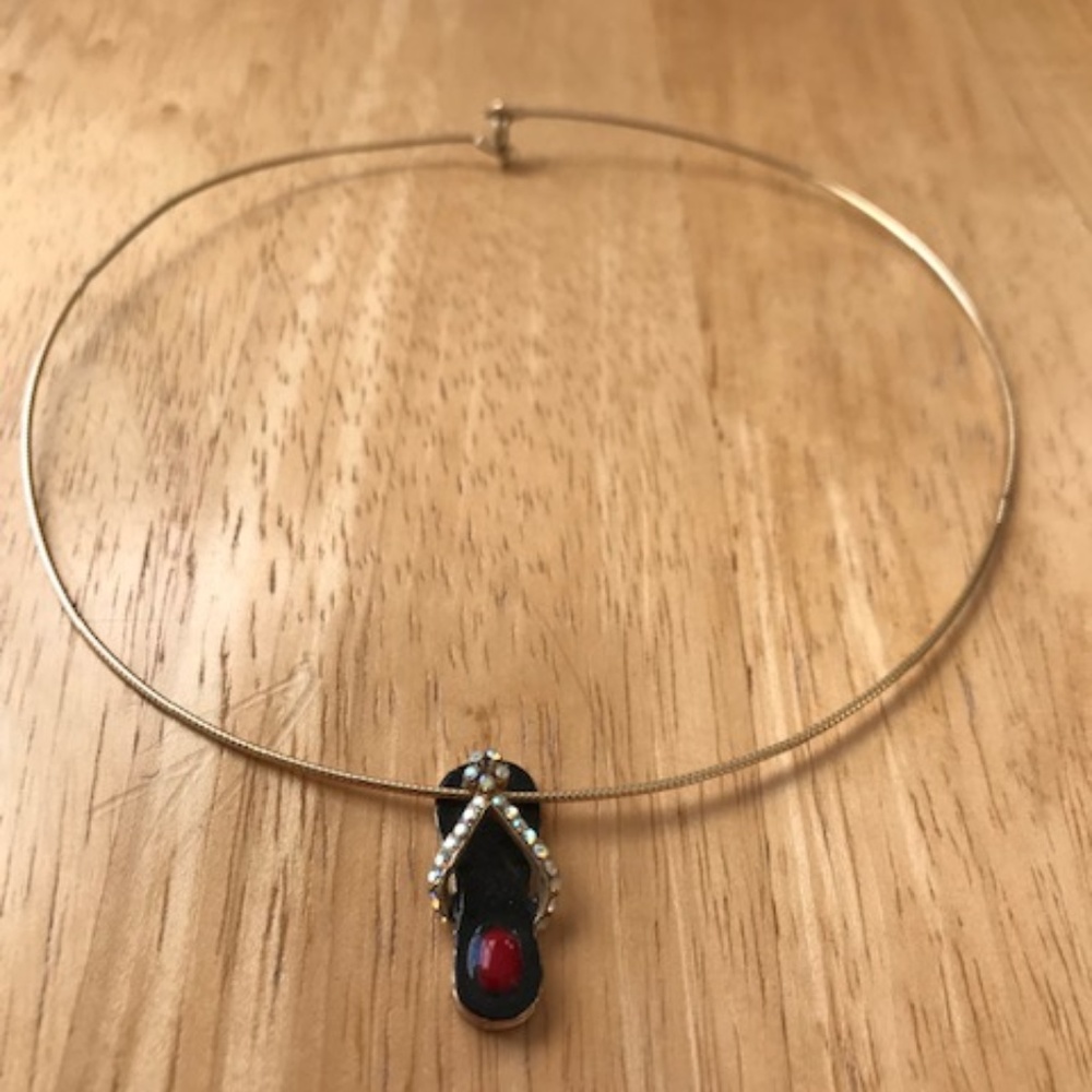 Flip Flop Pendant Charm on 16" Choker Never Worn